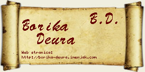 Borika Deura vizit kartica